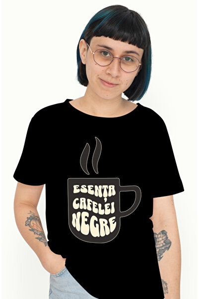 StoryGift Romania Tricou Femei Esenta cafelei negre energie de dimineata arom...