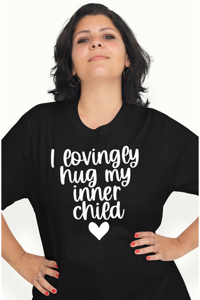 StoryGift Romania Tricou Femei cu inimioara si mesajul "I lovingly hug my inn...