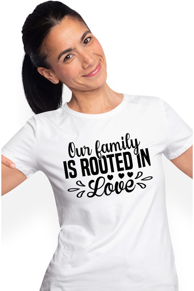 StoryGift Romania Tricou Femei cu inimioare pentru cei care cred ca familia e...