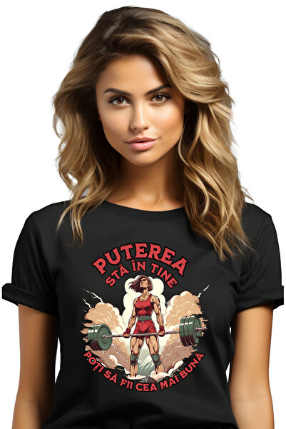 StoryGift Romania Tricou Femei Femeie puternica motivational puterea sta in t...