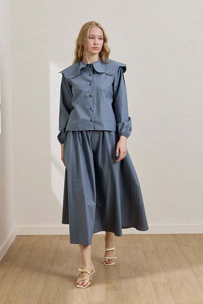 Ceylan Otantik Soft Indigo Balloon Skirt