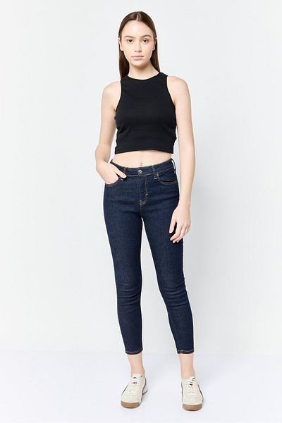 Esprit Women Skinny Fit High Rise Straight Leg No Stretch Jeans, Navy