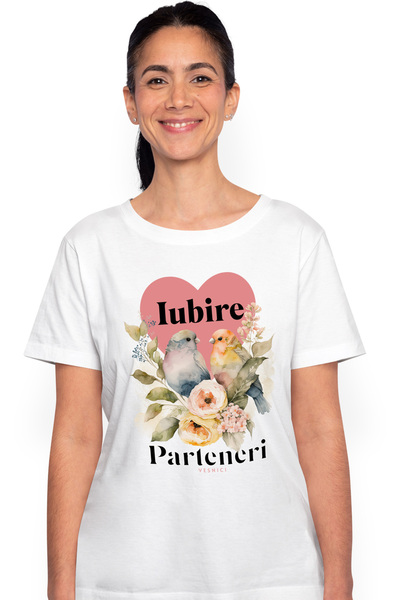 StoryGift Romania Tricou Femei Doua pasari parteneri pe viata cu imprimeu pe ...