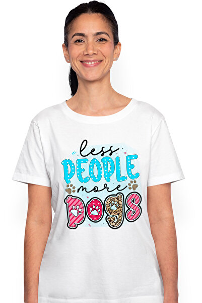StoryGift Romania Tricou Femei cu mesajul "Less People, More Dogs", caine, an...