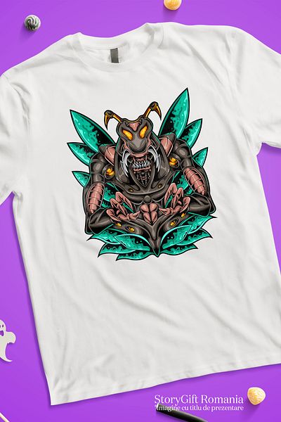 StoryGift Romania Tricou Femei Cu Insecta, Monstru, Robot, Cyberpunk, Extraterestru, Multicolor c WHT_XL