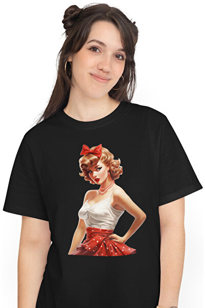 StoryGift Romania Tricou Femei cu o femeie frumoasa blonda, ilustratie, stil ...