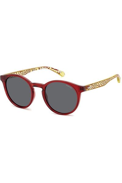 Polaroid Polarized Sunglasses for Girls Polaroid PLD 8061/S AHY/M9, Plastic, Red, 46 mm