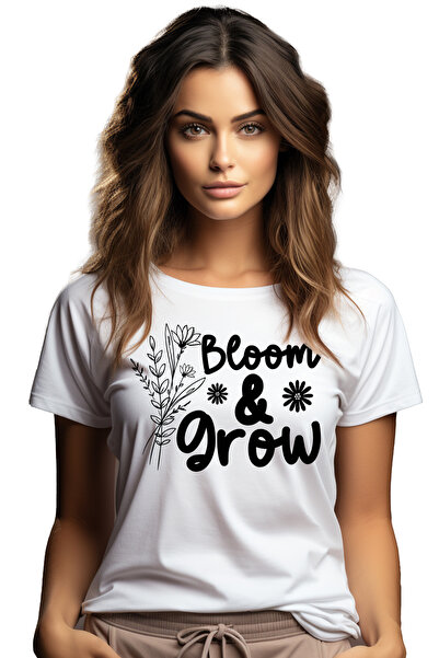 StoryGift Romania Tricou Femei cu ilustratie afisand niste floricele si mesaj...