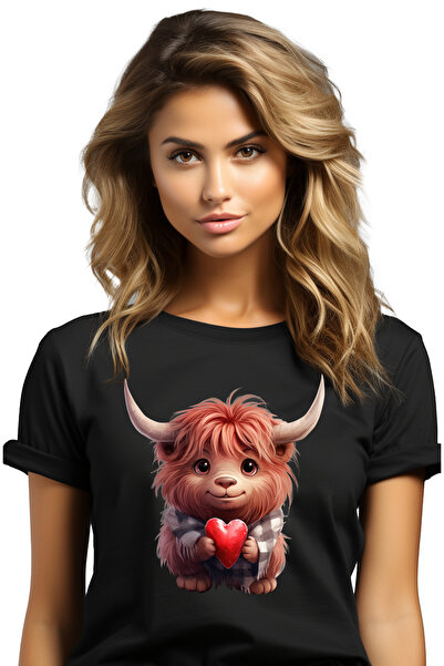 StoryGift Romania Tricou Femei cu un zimbru care tine o inima in brate, ilustratie, apreciere, rec BLK_XS