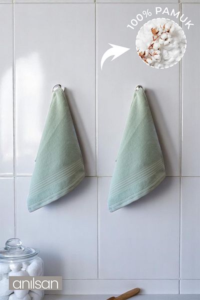 Anılsan 2 Pack Flin Mini Towel 30X35 cm – Bathroom Kitchen, Baby Face Hand Towel