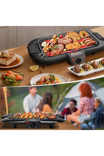 Michelino Gratar Electric 2 In 1 74372, 2200w, Suprafata 38x22cm, Termostat, Temperatura Reglabila,