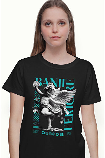 StoryGift Romania Tricou Femei Inger - Banii, Fericire, Energie Pozitiva Ziln...