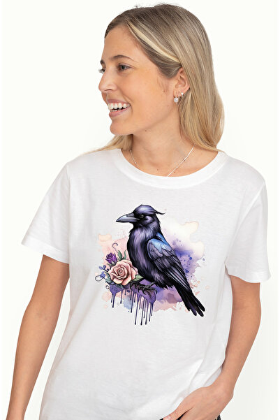 StoryGift Romania Tricou Femei cu un hipopotam, ilustratie, micut, ou vopsit, floricele, urechi de WHT_L