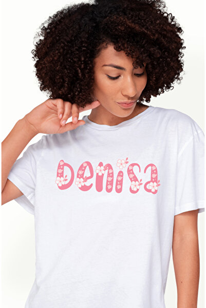 StoryGift Romania Tricou Femei Cu Numele Denisa, Flori, Colorat, Roz, Dragut,...
