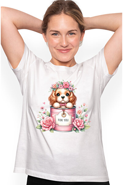 StoryGift Romania Tricou Femei cu o catelusa timida care iese dintr-o conserv...