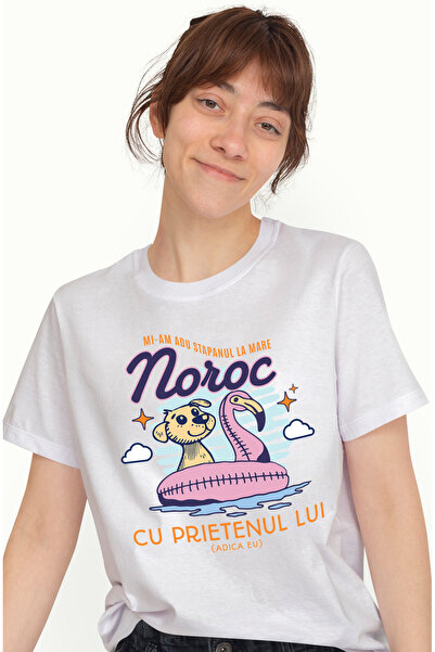 StoryGift Romania Tricou Femei mi-am adus sapanul la mare, noroc cu prietenul...