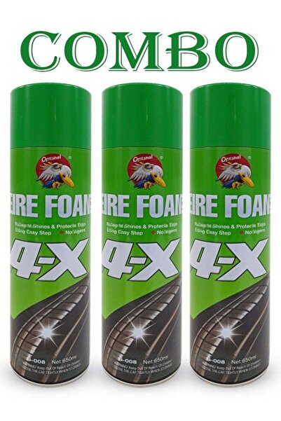 GETSUN Combo Pack 3X 4-X Tire Foam Cleaner 650ml - No-Rinse Shine, Restores, ...