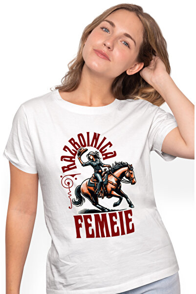 StoryGift Romania Tricou Femei femeie pe cal razboinica cowgirl, puternica, c...