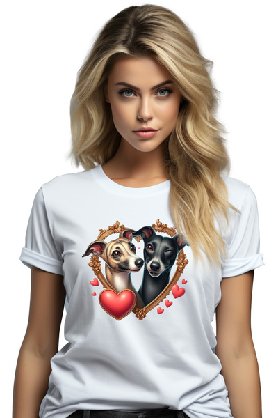 StoryGift Romania Tricou Femei cu o catelusa si un catel care stau intr-un ca...