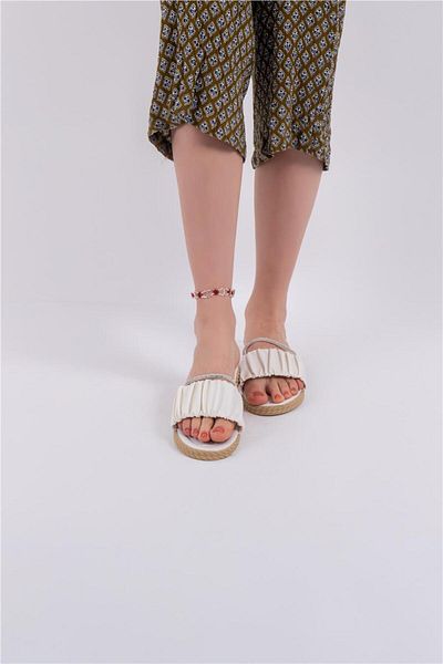 lovitto Women's Drawstring Slippers with Stone Detail