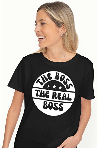 StoryGift Romania Tricou Femei cu stelute si textul "The boss, the real boss"...