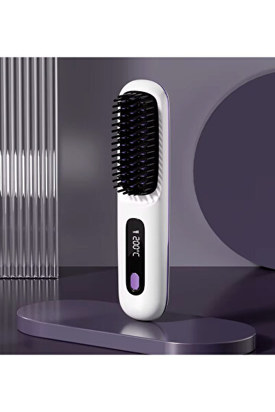 Pluzz Şarjlı ve Taşınabilir Iyonik Saç Şekillendirici ve Düzleştirici Fön Tarağı