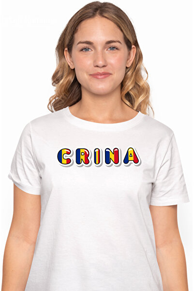 StoryGift Romania Tricou Femei Cu Numele Crina, Romania, Suporter, Steagul Romaniei, Patriot, cu WHT_XL