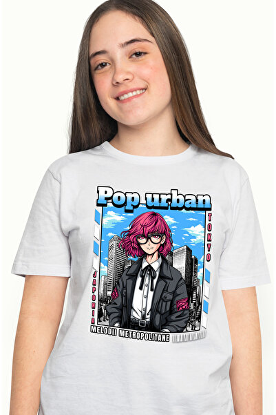 StoryGift Romania Tricou Femei Fata par roz Pop urban. Melodii metropolitane cu imprimeu pe Fata, WHT_L