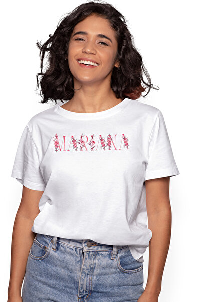 StoryGift Romania Tricou Femei Cu Numele Mariana, Floral, Colorat, Creativ, F...