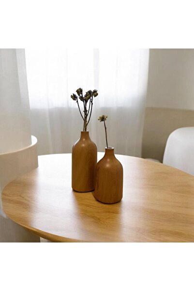 Genel Markalar Dekoratif Ahşap 2’li Vazo