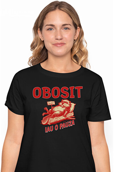 StoryGift Romania Tricou Femei Castor Haios Text Obosit Iau O Pauza Nu Ma Der...