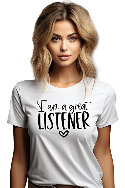 StoryGift Romania Tricou Femei cu inimioara si textul "I am a great listener"...