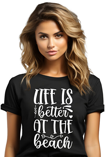 StoryGift Romania Tricou Femei cu textul in engleza "Life is better at the be...