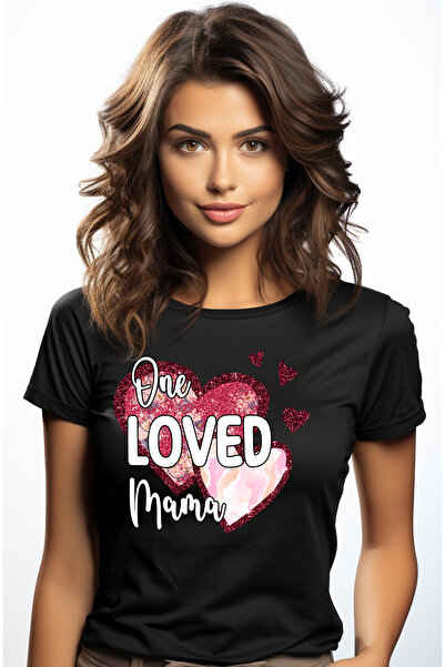 StoryGift Romania Tricou Femei cu mesajul "One Loved Mama", ilustratie, mama,...
