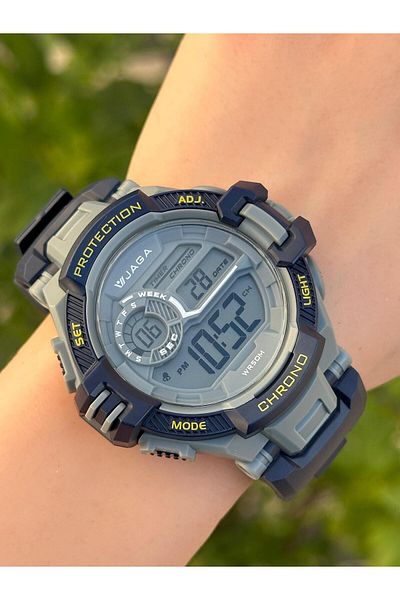 Jaga Digital 2 Years Warranty Alarm+Stopwatch+Light and Calendar 5 Atm Young Sports Men's Wristwatch Jg022
