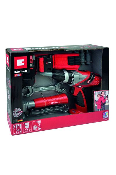 Einhell Centura cu unelte, ciocan, cheie fixa si hexagonala, surubelnita cu acumulator, 4 biti, multicolor
