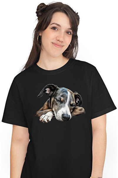 StoryGift Romania Tricou Femei cu un catel care doarme lat, ilustratie, somn ...