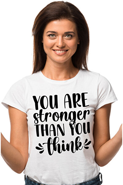 StoryGift Romania Tricou Femei cu mesaj motivational "You are stronger than y...