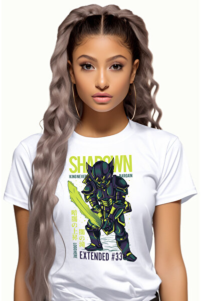 StoryGift Romania Tricou Femei Cu Text In Engleza Shadown Knight, Cavaler Cu Sabie Stralucitoare, WHT_XS
