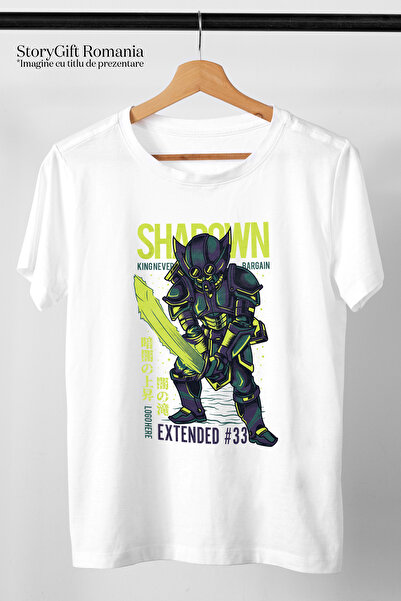 StoryGift Romania Tricou Femei Cu Text In Engleza Shadown Knight, Cavaler Cu Sabie Stralucitoare, WHT_XS