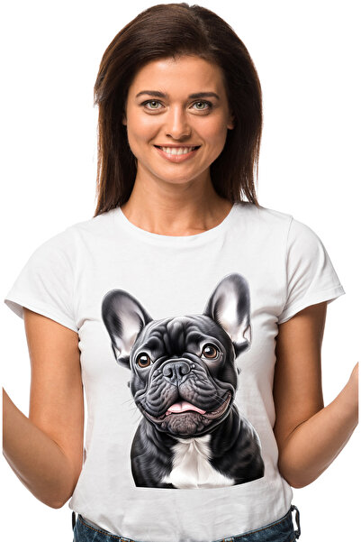 StoryGift Romania Tricou Femei cu un catel vesel, ilustratie, limba scoasa, j...