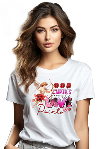 StoryGift Romania Tricou Femei cu ingerasul Cupidon cu mesajul "Cupid's Brewi...
