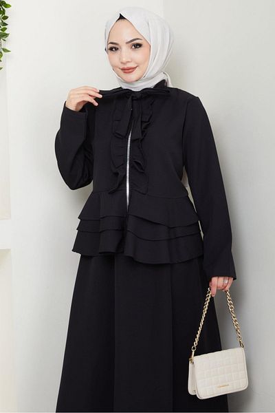 Bestenur Nesla Tunic Φούστα Διπλό Σετ 1418 - Μαύρο