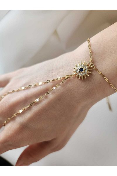 ZÜLİSCH Steel Shahmeran Blue Zircon Stone Gold Stainless Water Resistant