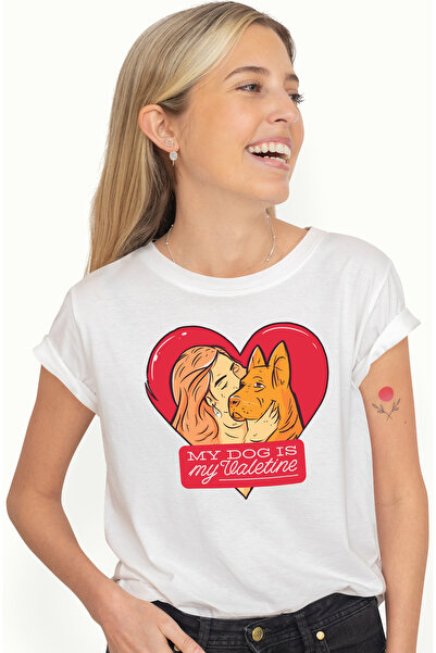 StoryGift Romania Tricou Femei Cainele Meu Este Valentinul Meu, My Dog is My ...