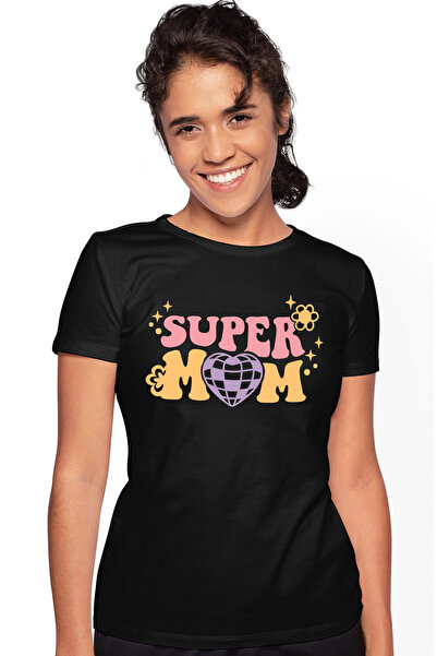 StoryGift Romania Tricou Femei Cu Text In Engleza Super Mom, Cea Mai Buna Mam...