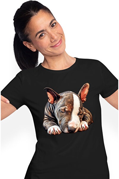 StoryGift Romania Tricou Femei cu un catel care doarme dus, ilustratie, obosi...