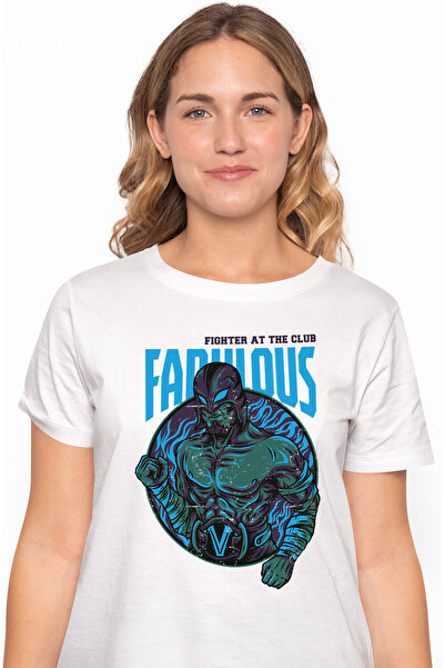 StoryGift Romania Tricou Femei Cu Luptator Razboinic La Bustul Gol Cu Masca Pe Cap, Text In Englez WHT_M