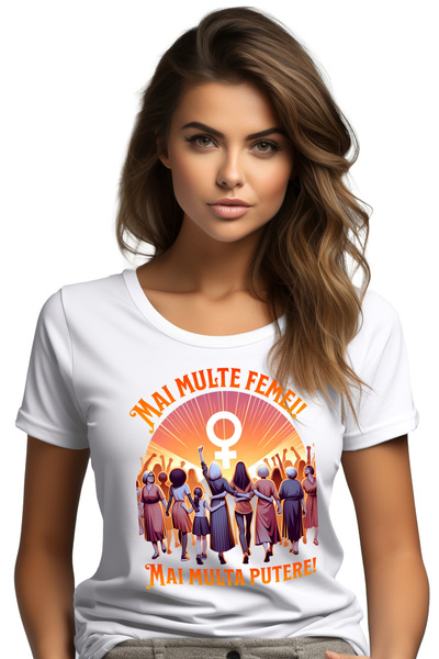 StoryGift Romania Tricou Femei Mai Multe Femei Mai Multa Putere Motivational ...