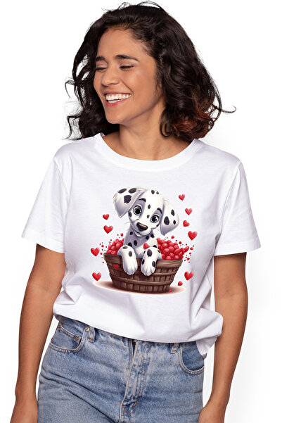 StoryGift Romania Tricou Femei cu un catel Dalmatian care sta intr-o copaita,...